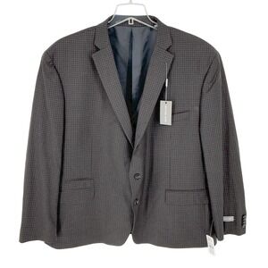 NEW Michael Kors Men's‎ Gray Burgundy Textured Wool Blazer Sport Coat Size 56R